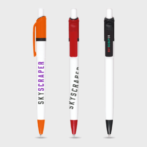 Stylos Skyscraper avec clips colorés