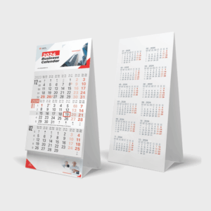 Calendrier 2024 sur chevalet, design professionnel.
