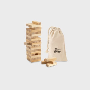 Jeu d'empilage de blocs en bois avec sac.