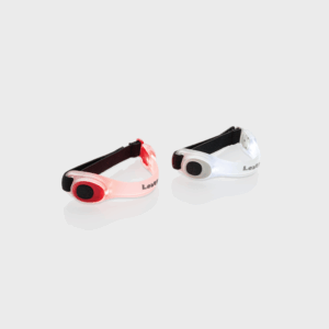 Bracelets lumineux LED rouge et blanc.