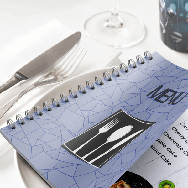 Cartes de menu à reliure spirale