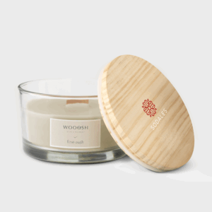 Bougie parfumée avec couvercle en bois