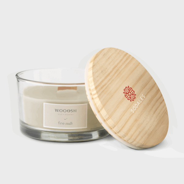 Bougie parfumée avec couvercle en bois