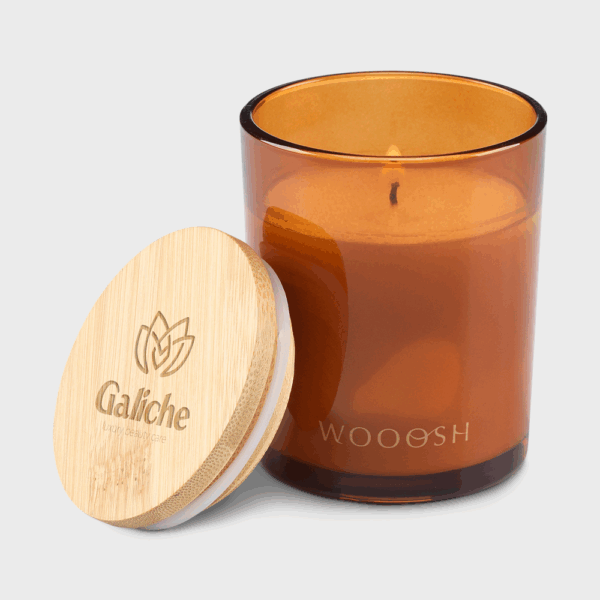 Bougie parfumée avec couvercle en bois Galiche